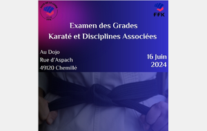 Examen des Grades ceintures noires de Karaté et Disciplines Associées
